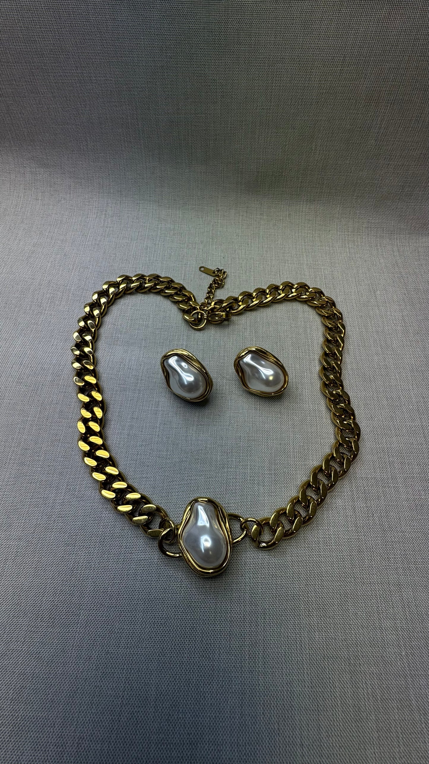 Set chunky con piedra Blanca