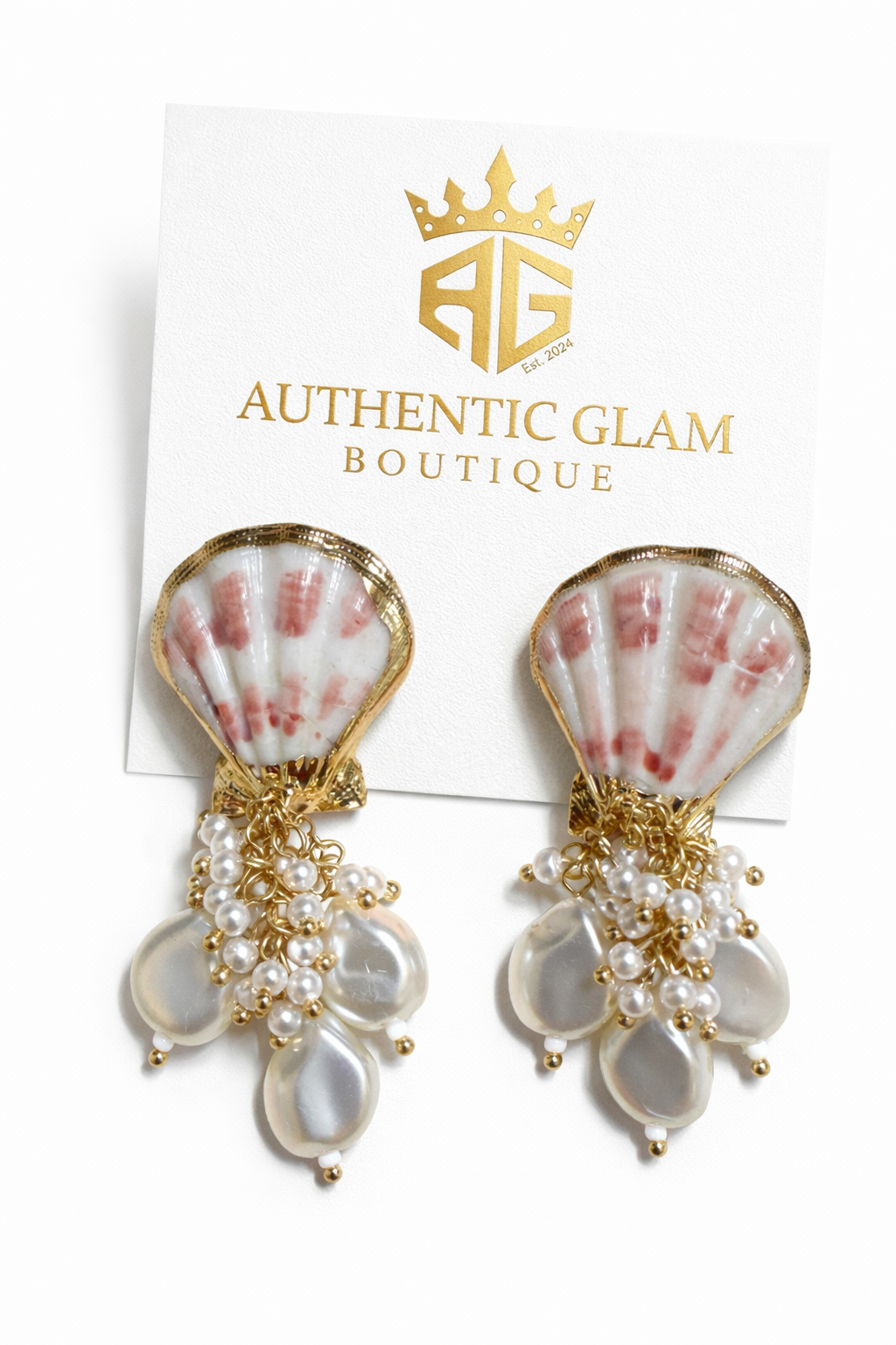 shells pearls earrings