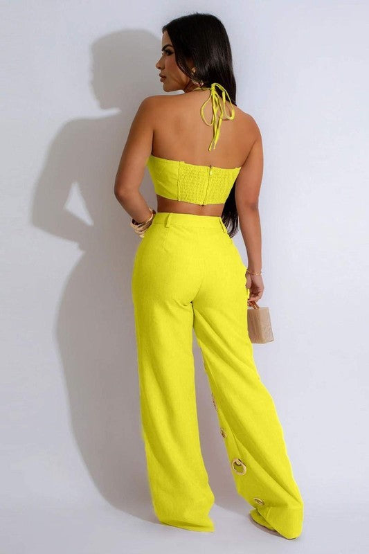 Monaco Sexy hole slim Two piece set