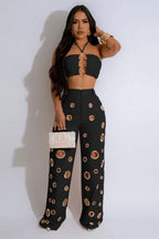 Monaco Sexy hole slim Two piece set