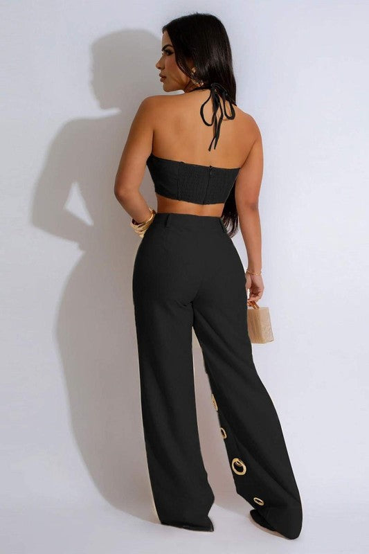 Monaco Sexy hole slim Two piece set