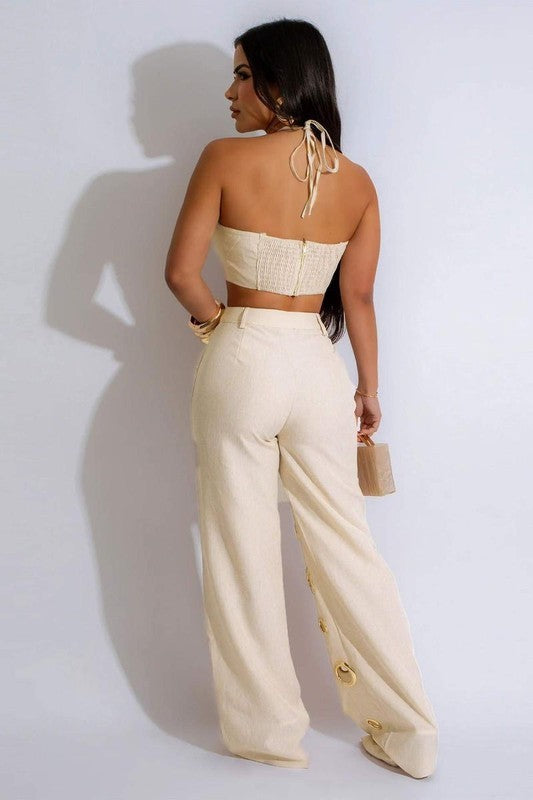 Monaco Sexy hole slim Two piece set