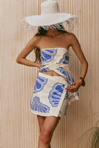 Strapless Seashell print set