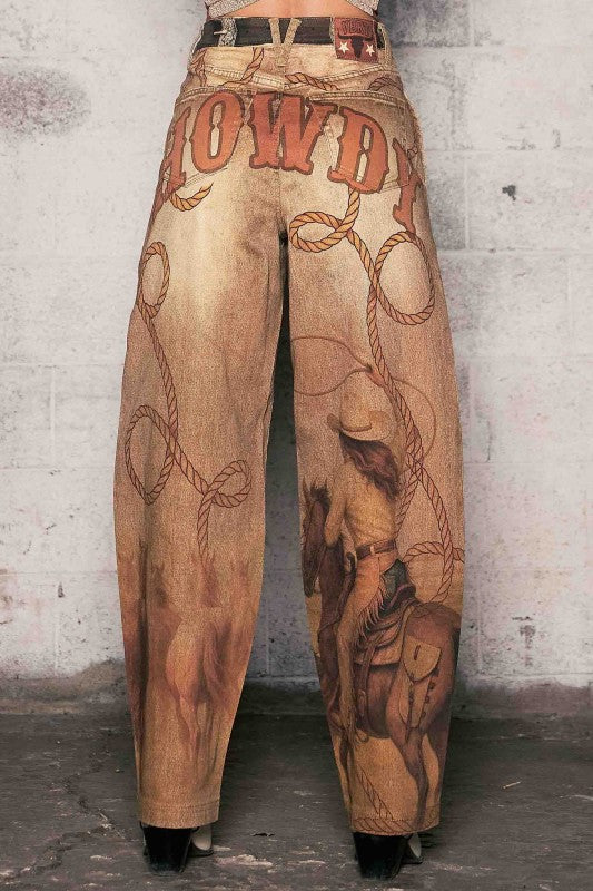 Horse Print Baggy Jeans