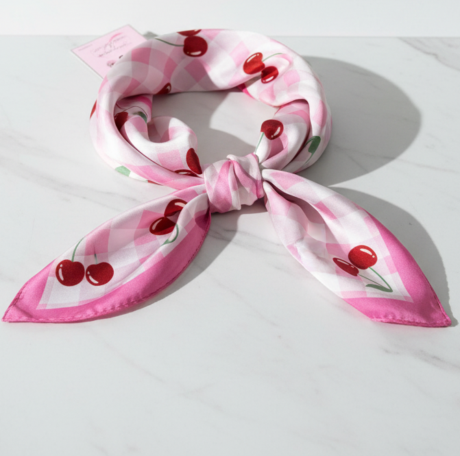 Cherry scarf or pañuelo