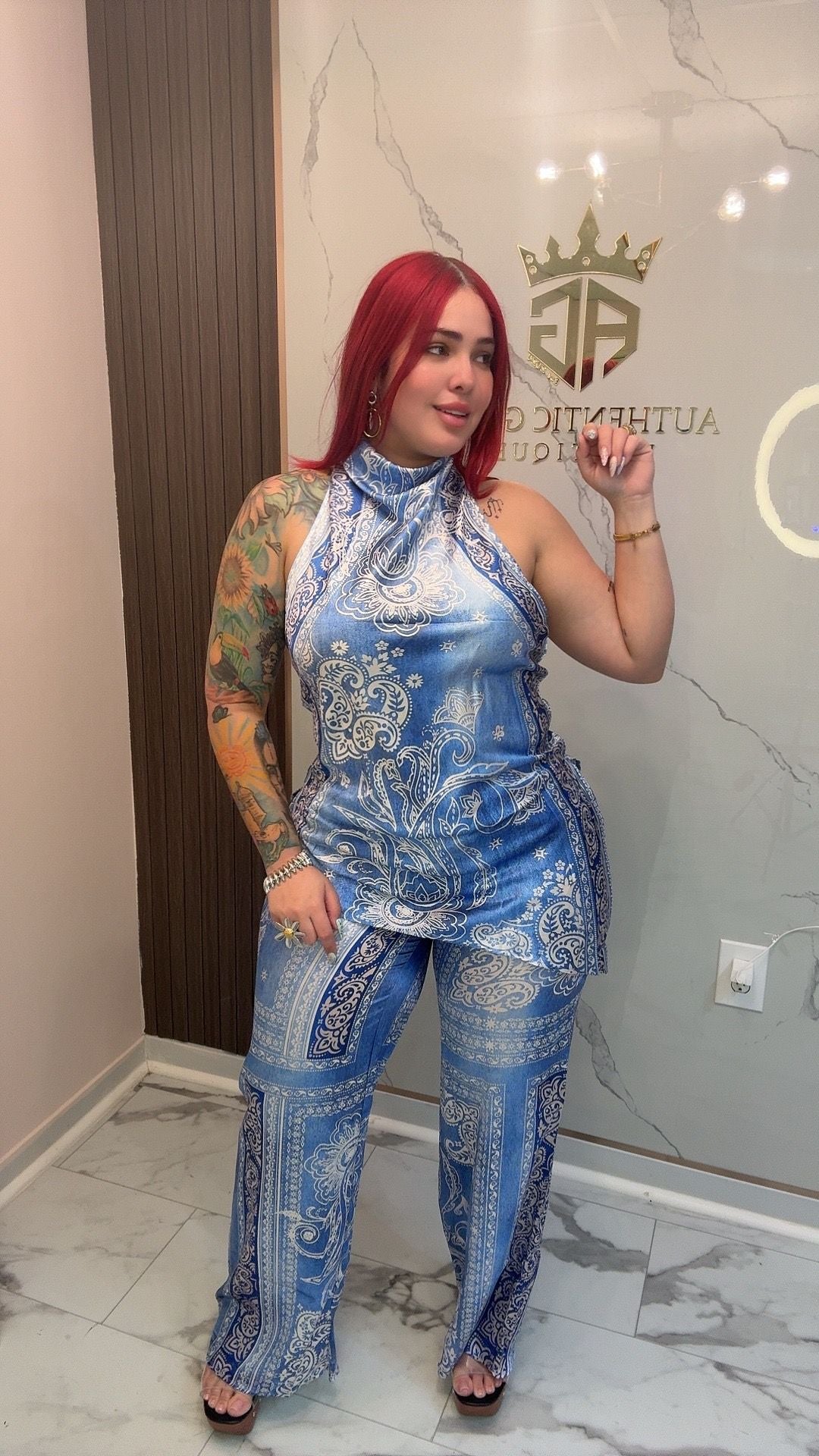 Monaco Paisley Satin set