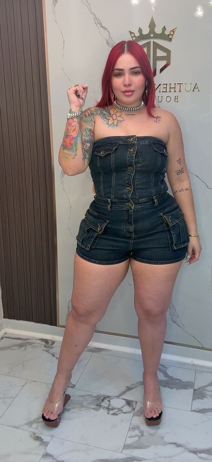 Summer Denim Romper