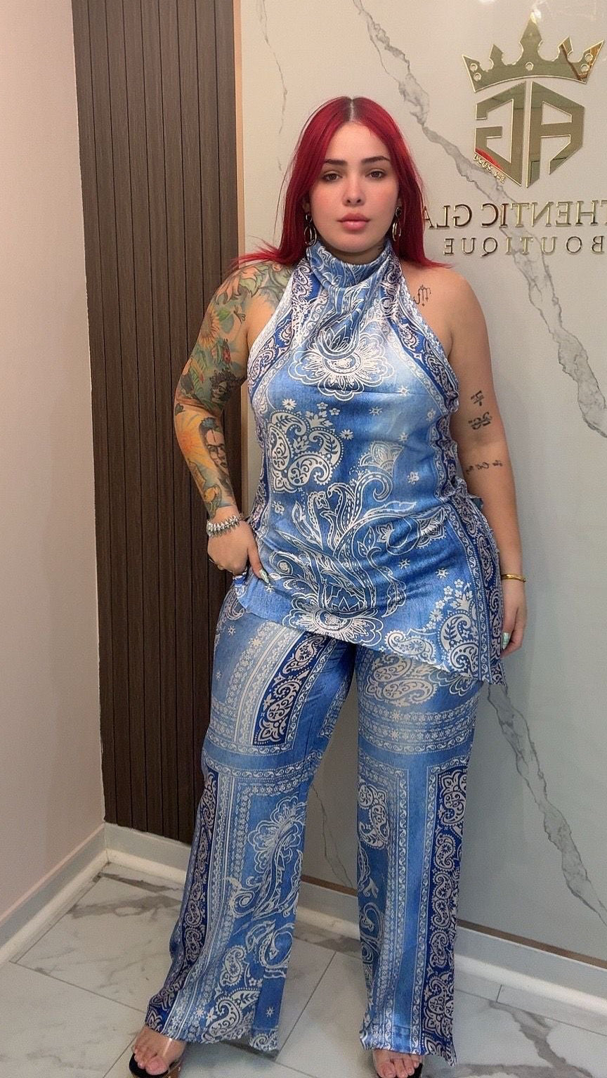 Monaco Paisley Satin set