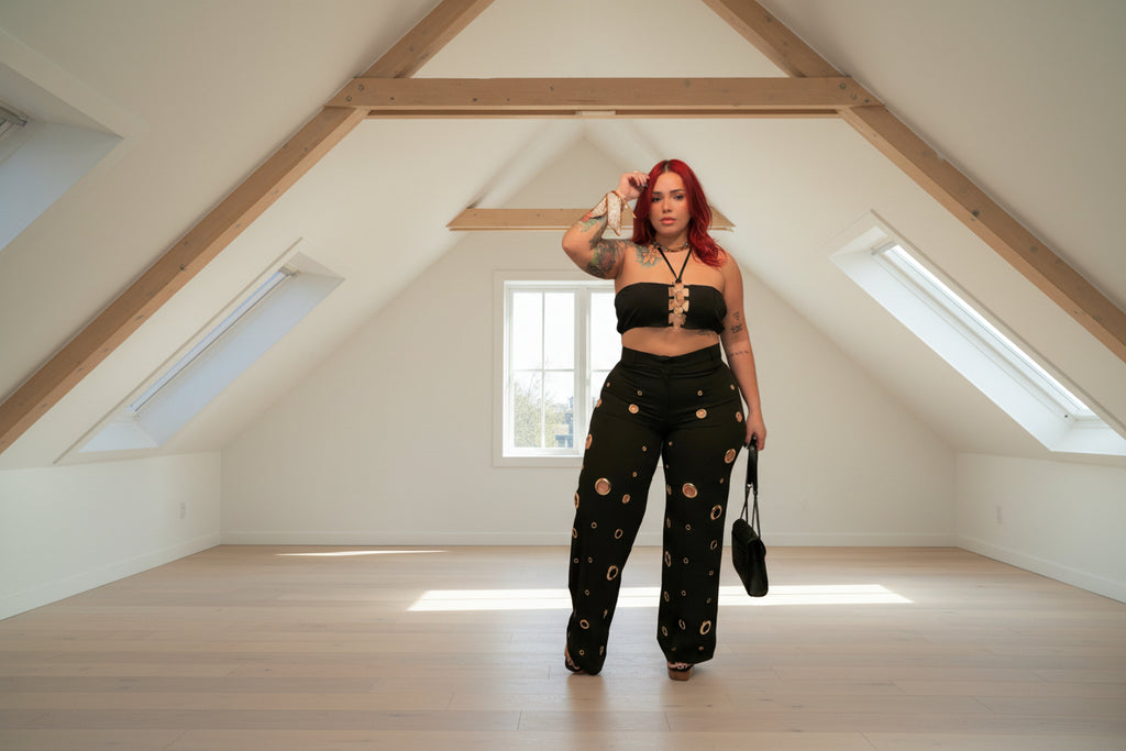 Monaco Sexy hole slim Two piece set