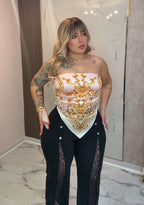 Lace black sexy pants