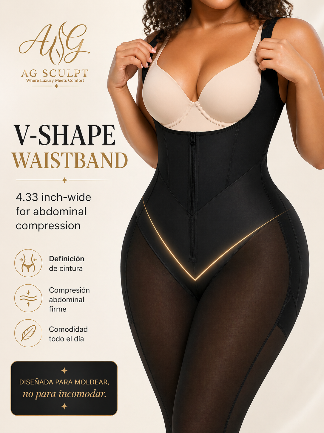 AG SCULPT – V-SHAPE WAIST SCULPTOR
Define tu cintura • Eleva tu figura. Siéntete segura en segundos.