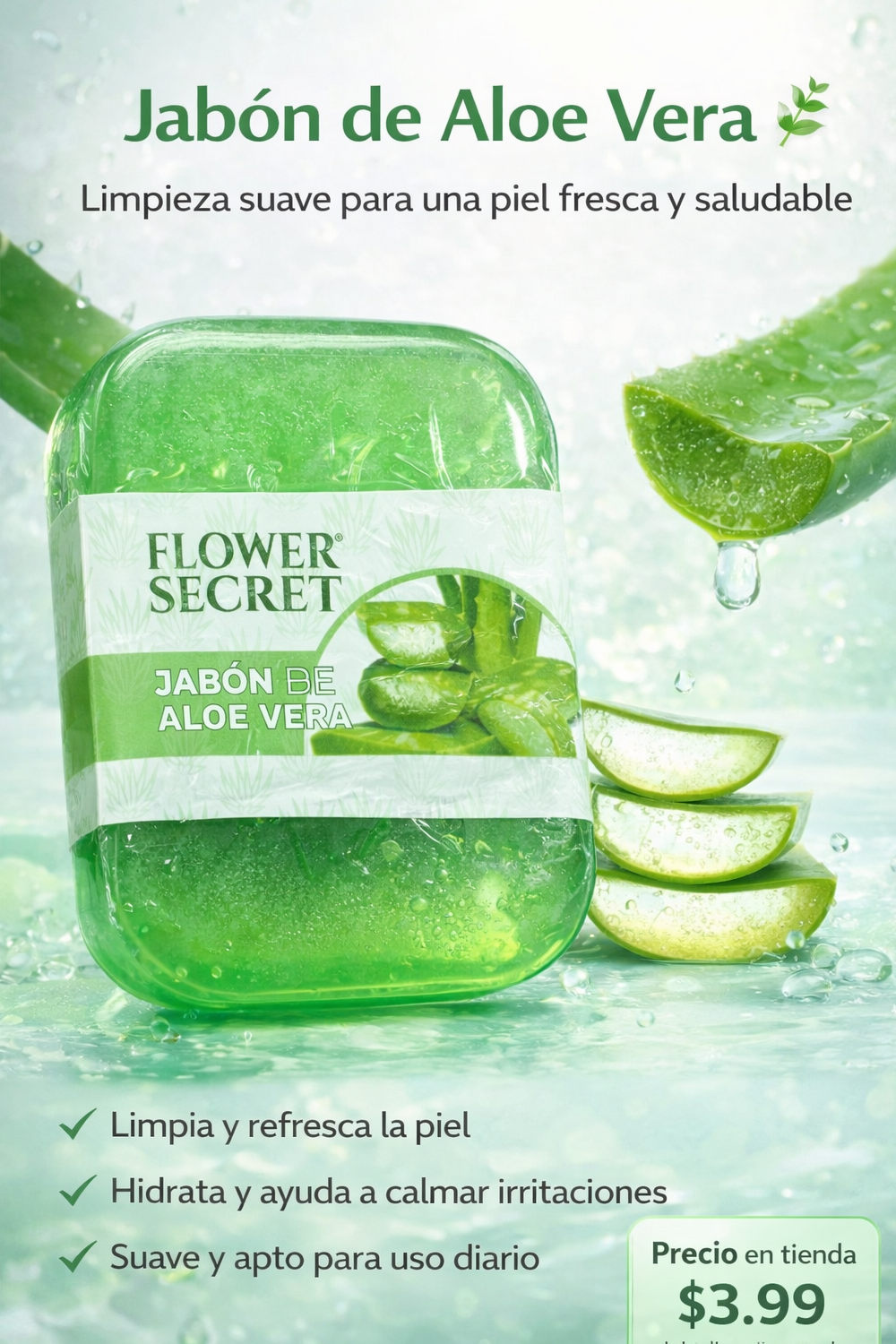 Jabón de Aloe Vera – Flower Secret