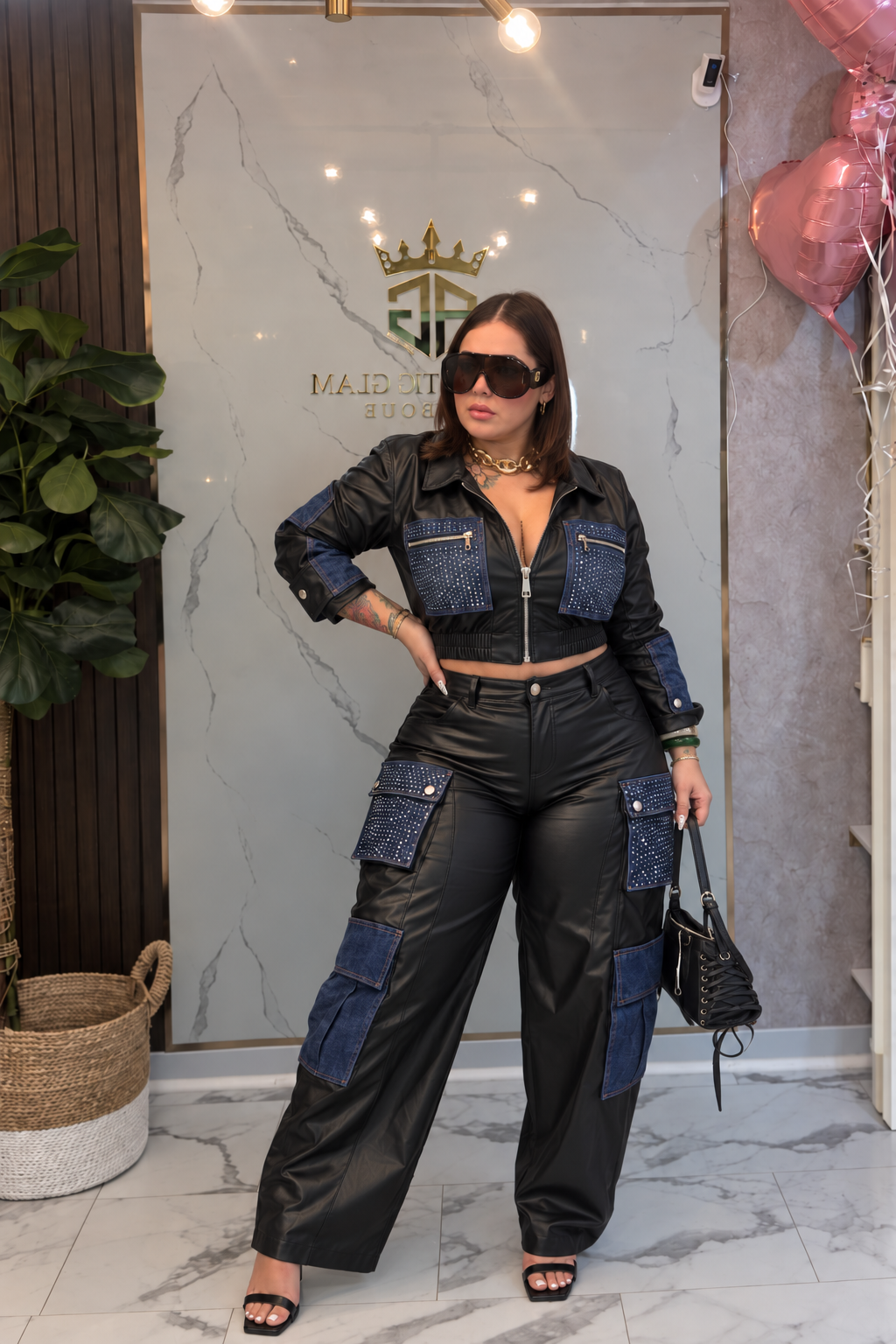 Midnight Rhinestone set