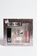Set lip gloss y perfume Dio’R