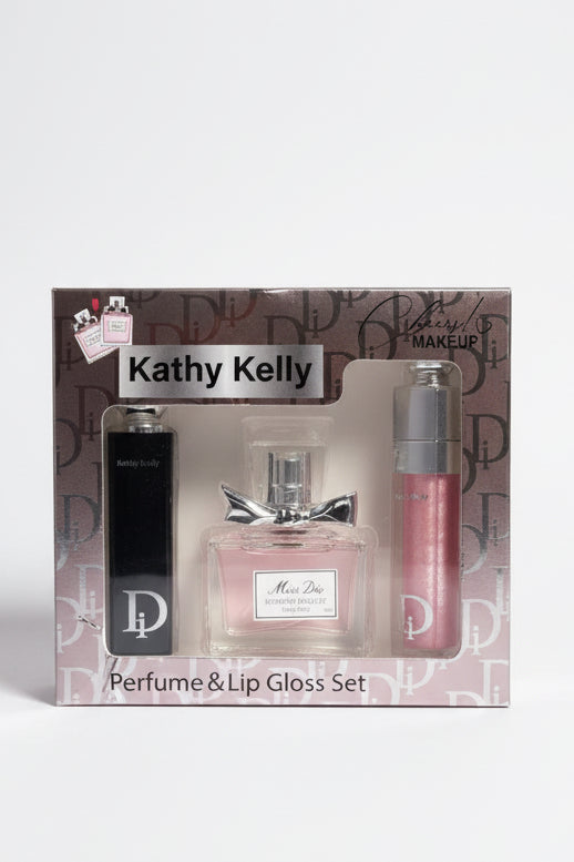Set lip gloss y perfume Dio’R