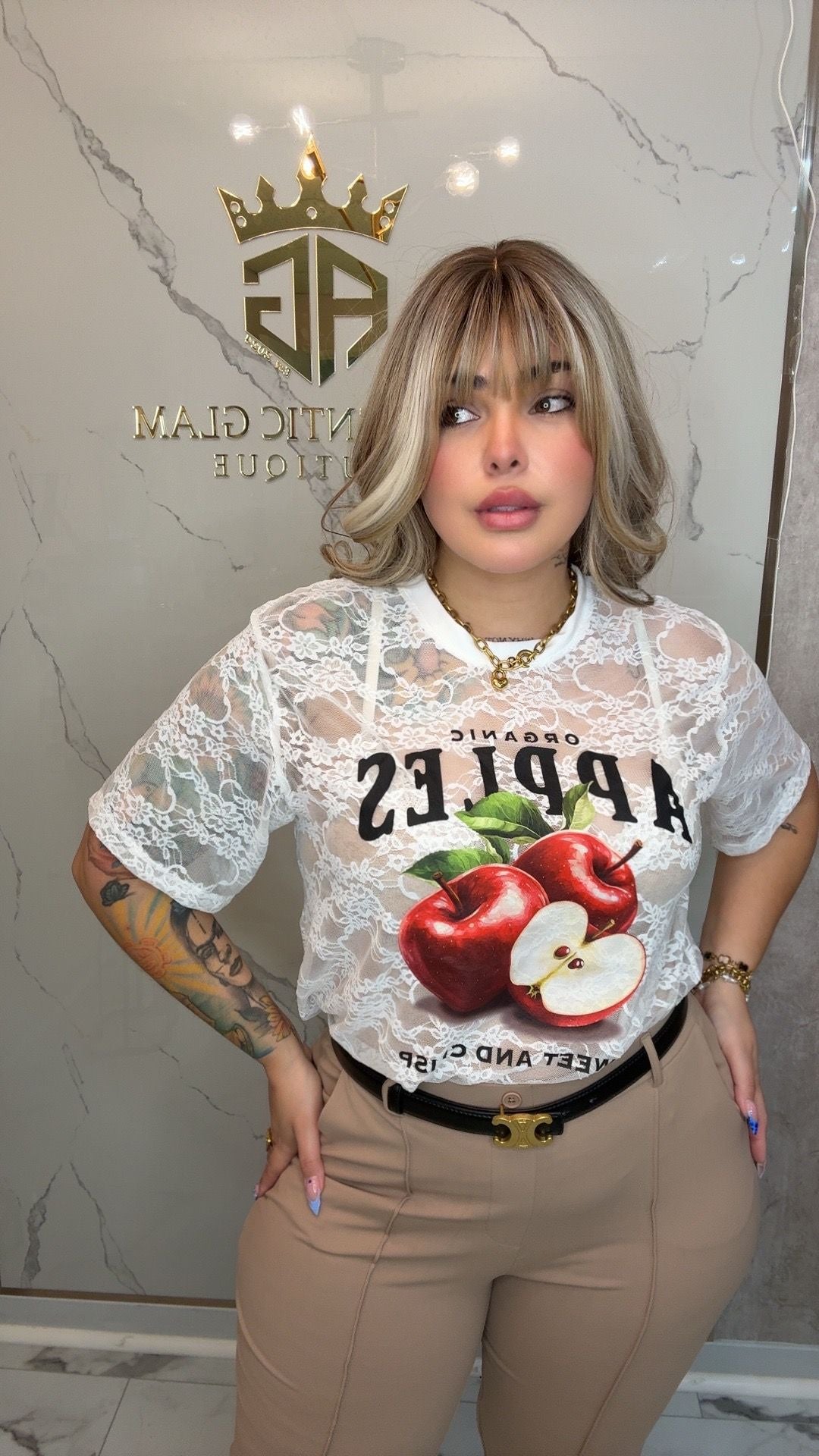 Lace Apple Tshirt