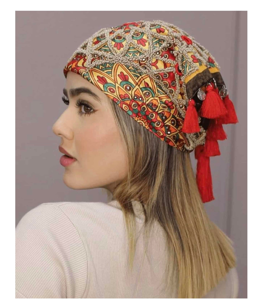 Boho style Hair accesories scarf necklace and hair accesories