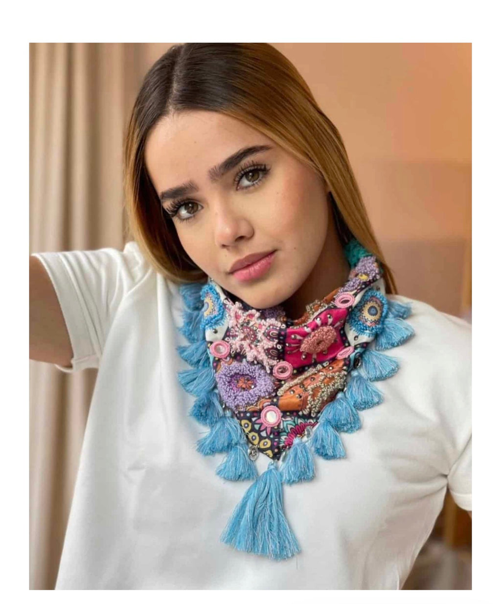 Boho style scarf necklace or hair accesories