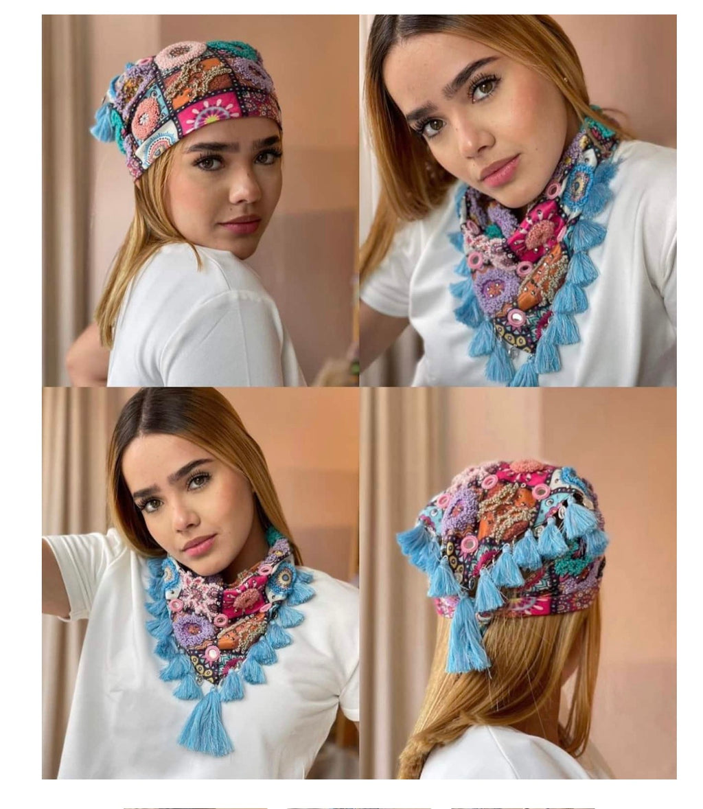 Boho style scarf necklace or hair accesories