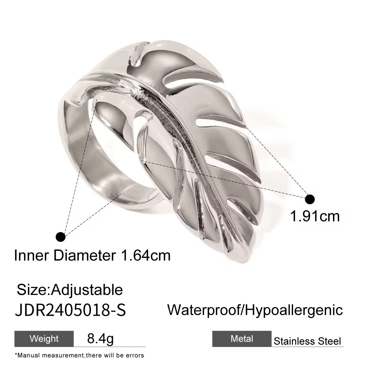 leaf silver ring