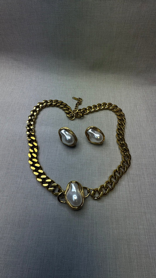 Set chunky con piedra Blanca