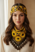 Hair accesories sunflower scarf o necklace
