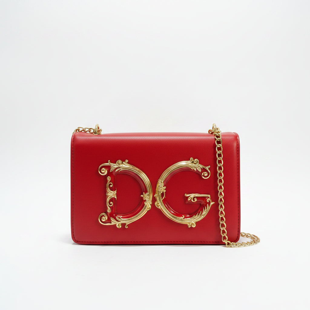 Dolce&Gabbana  Royal Chain Crossbody Bag – Red