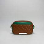 Kensington Woven Camera Bag –Kurt Geiger  Emerald & Cognac